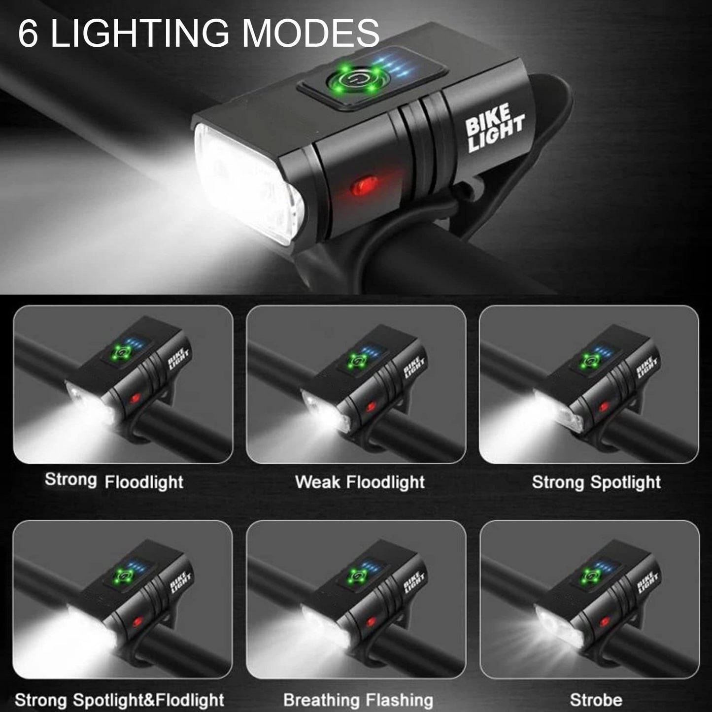 Bicycle Lights Set, USB Rechargeable Front And Rear Lights with 6+4 Modes Suitable for All Types of Bikes, Including Mountain And Road Bikes, for Night Riding.