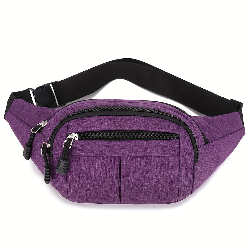 Unisex 6 Colors Waist Bag with Adjustable Strap & 4-Pocket Design - Large Capacity Crossbody Chest Pack, Lightweight & Durable for Cycling, Running, Gym, Travel - Outdoor Gear, Sporty Style, Secure Zipper Closure