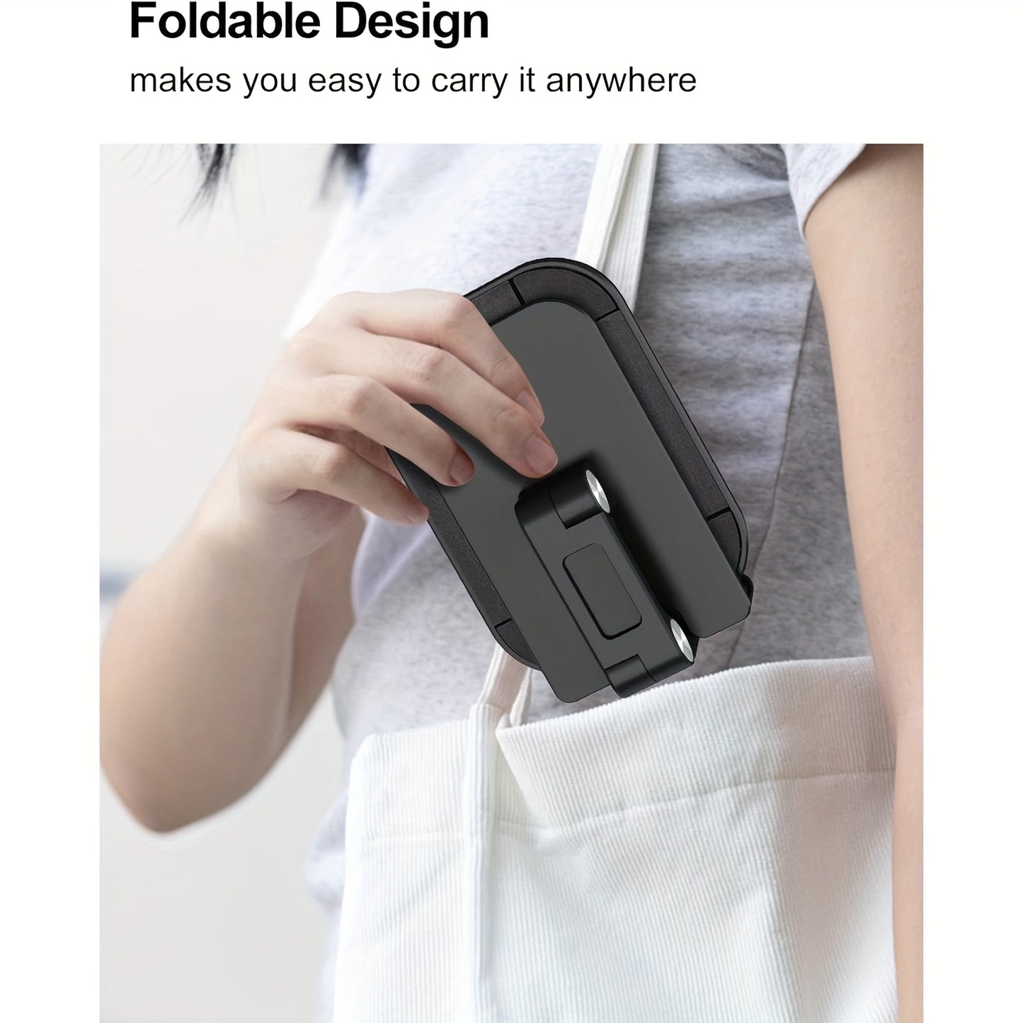 Green/White/Black Color Adjustable And Foldable Pocket Phone Holder for Desks, Suitable for Taller iPhones And Compatible with Smartphones And Tablets Ranging from 11.94cm to 33.02cm