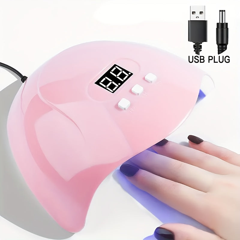 7-In-1 Nail Care Kit | Comes with a LED Lamp, Gel Nail Dryer, USB Nail Drill, Cuticle Pusher, Nail File, And Finger Separator - Perfect for Hand And Foot Treatments