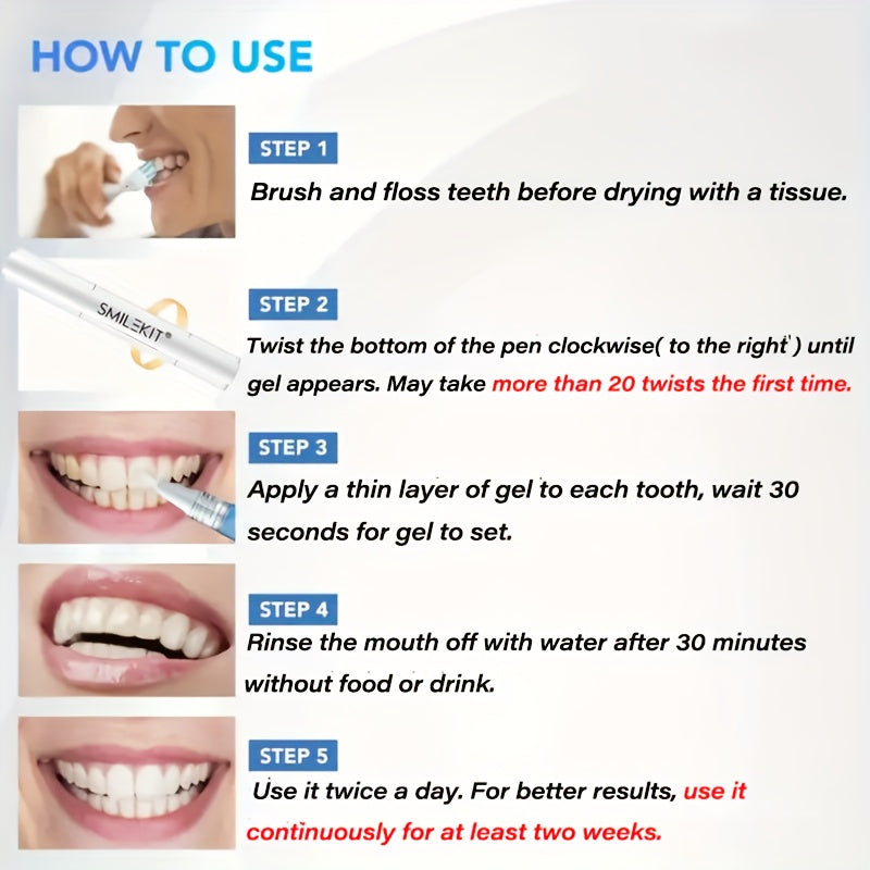 2pcs*2ml Whitening Toothbrush Pen Instant Use No-Brush Teeth Cleaning Pen