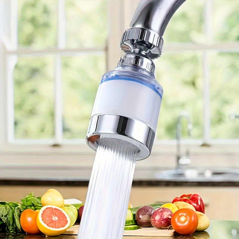 10 PCS Set Water Purification Faucet with 9 Replaceable Filter, Splash-Proof Faucet Sprayer Head with Filter, Swivel Faucet Water Filter Extender, House Bathroom Water Filtration System