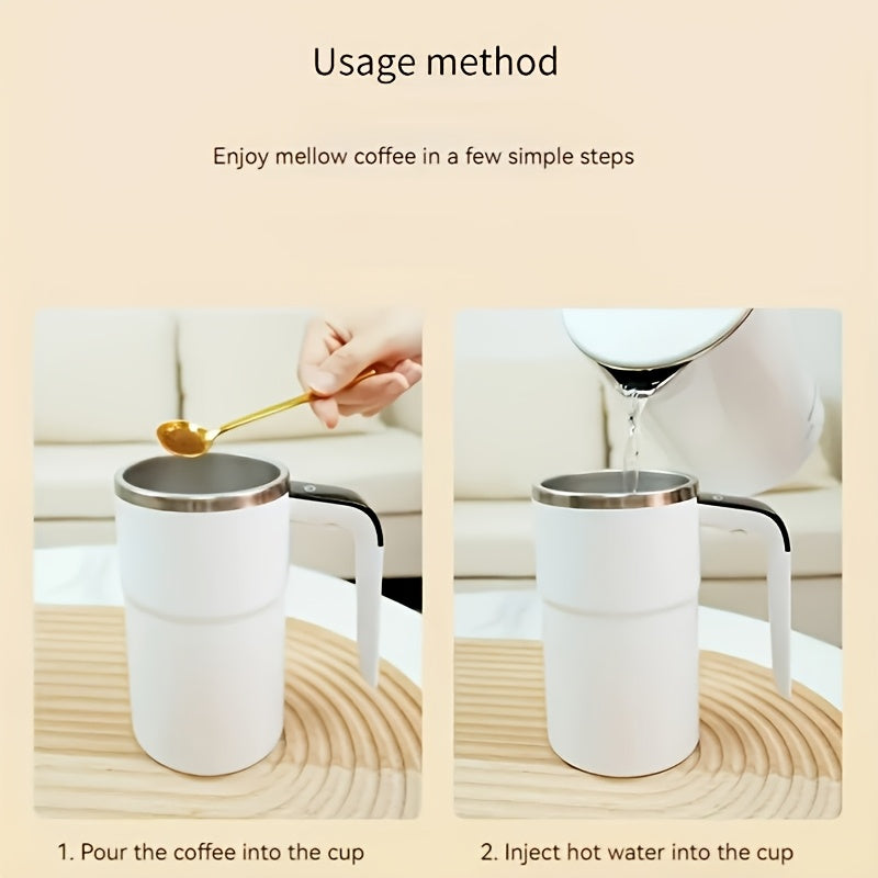 3 Colors Electric USB Charging Automatic Stirring Cup, a Self-Stirring Coffee Mug with Temperature Display Function, Travel Water Cup, Suitable for Mixing Milk, Chocolate, Mocha, Coffee, Milk, Chocolate And Mocha, Protein Pow
