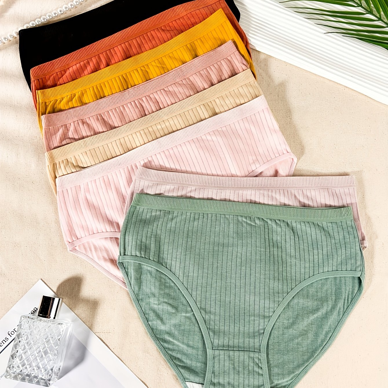 8 PCS Set UK 16-24 Plus Size Women's Briefs | Easy Comfortable Breathable Solid Color Triangle Briefs with Slight Stretch Fabric