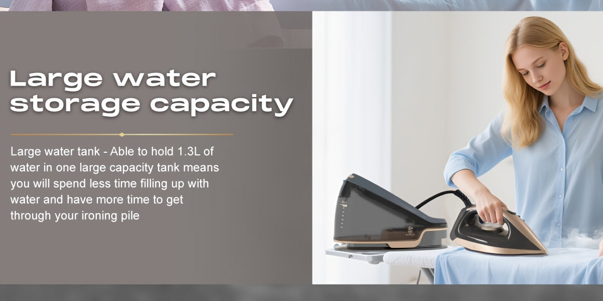 NEW Steam Generator Iron with 1.3L Removable Tank, Heavy-Duty Ceramic Soleplate, Vertical Steam Technology & 3.5 Bar High Pressure - Portable Steam Iron Suitable for Clothes, Garments, Travel & Use
