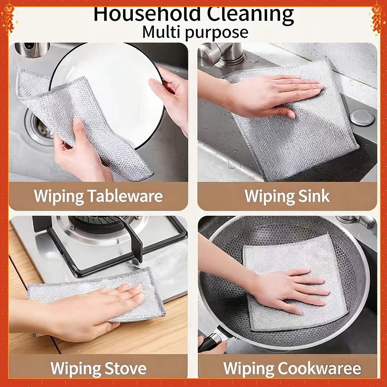 31 PCS Set Cleaning Tool Gift Set - Suitable for Kitchen Sink Gap Cleaning Brush - Cup and Bottle Brush - Pot and Pan Scrubbing Brush - Dishwashing Cloth and Sponge - Window Cleaning Tool with Groove Brush - Bathroom, Toilet,