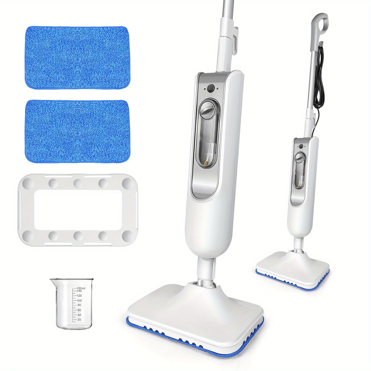 Floor Steamer Mop for Hard Floor Cleaner, Steam Cleaner Electric Mop 3-in-1 Hard floor Wet Dry Dust Flat Cleaning Mop with 400ml Tank, Lightweight Steam Cleaner with 2 Washable Cleaning Pads, Tile Floor Cleaner for Laminate F