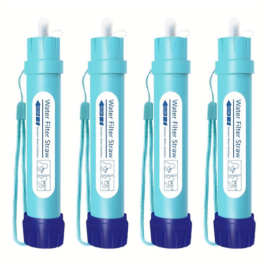 2pcs/4pcs, Emergency and Survival Outdoor Mountain Hiking Camping Kayak Personal Water Filter Straw Mini Water Purifier Survival Gear for Hiking, Camping, Travel and Emergency Preparedness