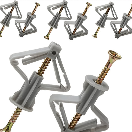 40 PCS Set Drywall Anchor Set Butterfly Anchor Hollow Wall Anchor Plastic Anchor with Screw 40pcs  Anchor + Screws for Drywall Wall Fasteners Home Bathroom Use