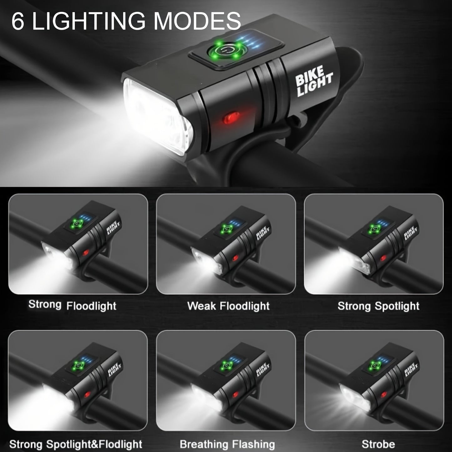 Bicycle Lights Set, USB Rechargeable Front And Rear Lights with 6+4 Modes Suitable for All Types of Bikes, Including Mountain And Road Bikes, for Night Riding.