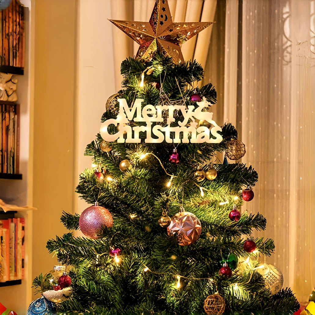 27.48 cm LED Christmas Lighted Garland with Illuminated "Merry Christmas" Letters, Snowflake & Bow Door Hanging Decoration - -in / Holiday Lights (No /Electrician-Free Setup) - Retro Winter Party