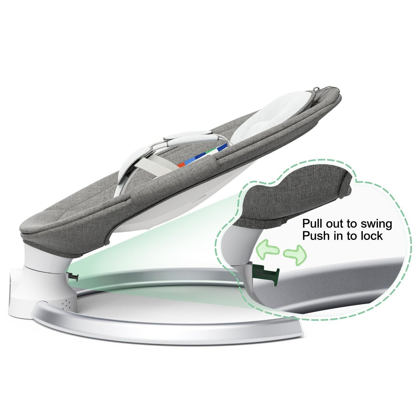 NEW Arrivals Baby Bouncer Chair for Infants, APP Remote Control Baby Swing with 5 Point Safety Harness 5 Swing Speeds 3 Timers and 10 Music, Automatic Rocker for Newborn 0-6 Month Max 9 kg