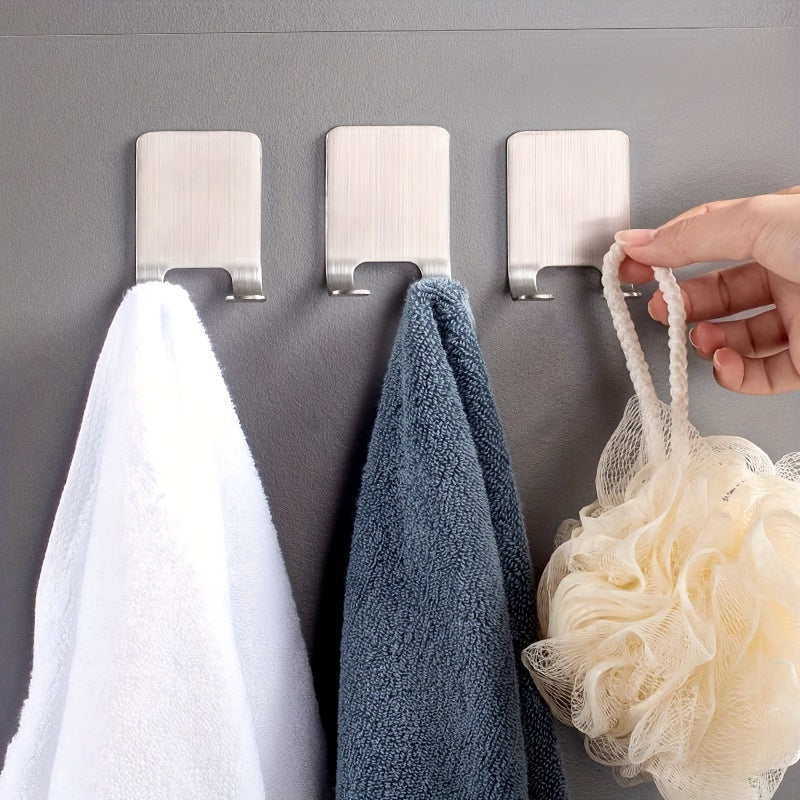 4 PCS Set Stainless Steel Holders for Shaving Blades That Can Be Mounted on The Wall Without Drilling. Perfect for Storing Men's Razors, These Modern Wall Mounts Are Designed for Bathroom Organization And Are Made from Durab