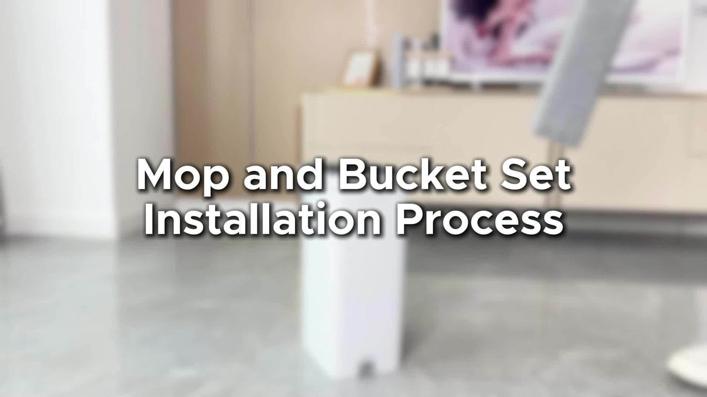 NEW Upgraded Mop and Bucket Set, Floor Cleaning Mop with Twister, Home Mop and Bucket Set with Twister, Long Handle Wall Mop Cleaner, Flat Mop and Bucket System, Cleaning Supplies, Cleaning Tools