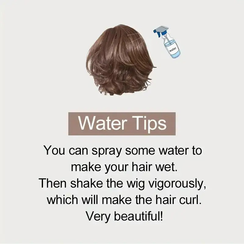 Short Bob Wig for Women & - Natural-Looking Body Wave Synthetic Hair with Golden Brown/Blonde/Beige/Brunette Ombre, Heat-Resistant Fiber & Breathable Mesh Cap, Middle Part Short Cut Wig for Daily Wear, Suits All Beige Tones