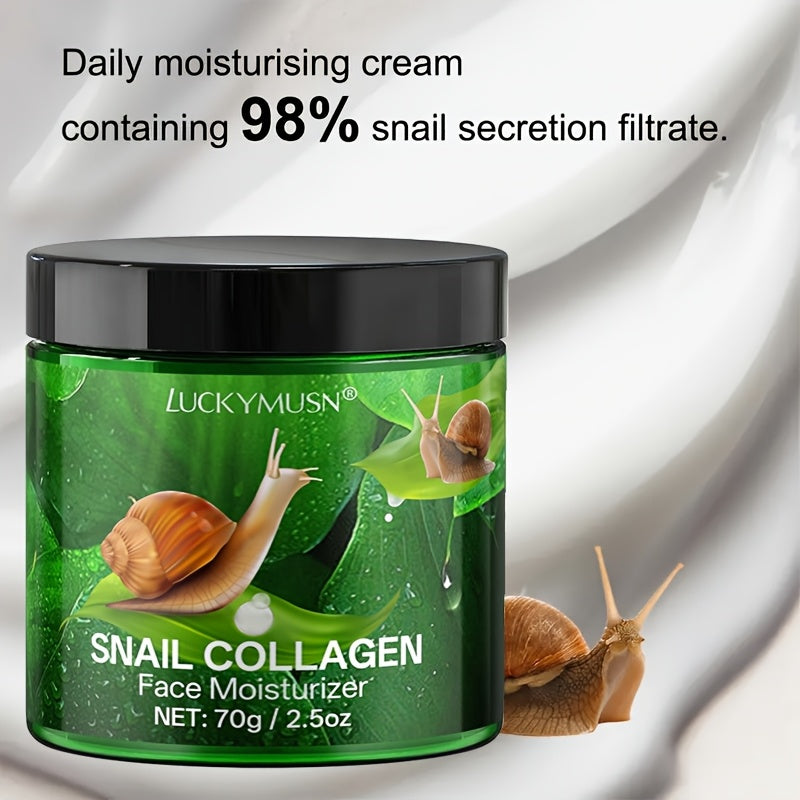 Korean Snail Collagen Hydrating Cream, Tightening And Lifting, Deeply Hydrating, Illuminating, Makes Skin Appear Younger And More Radiant, Includes Hyaluronic Acid, Retinol, Vitamins C And E, Refreshing And Non-Oily, Appropri