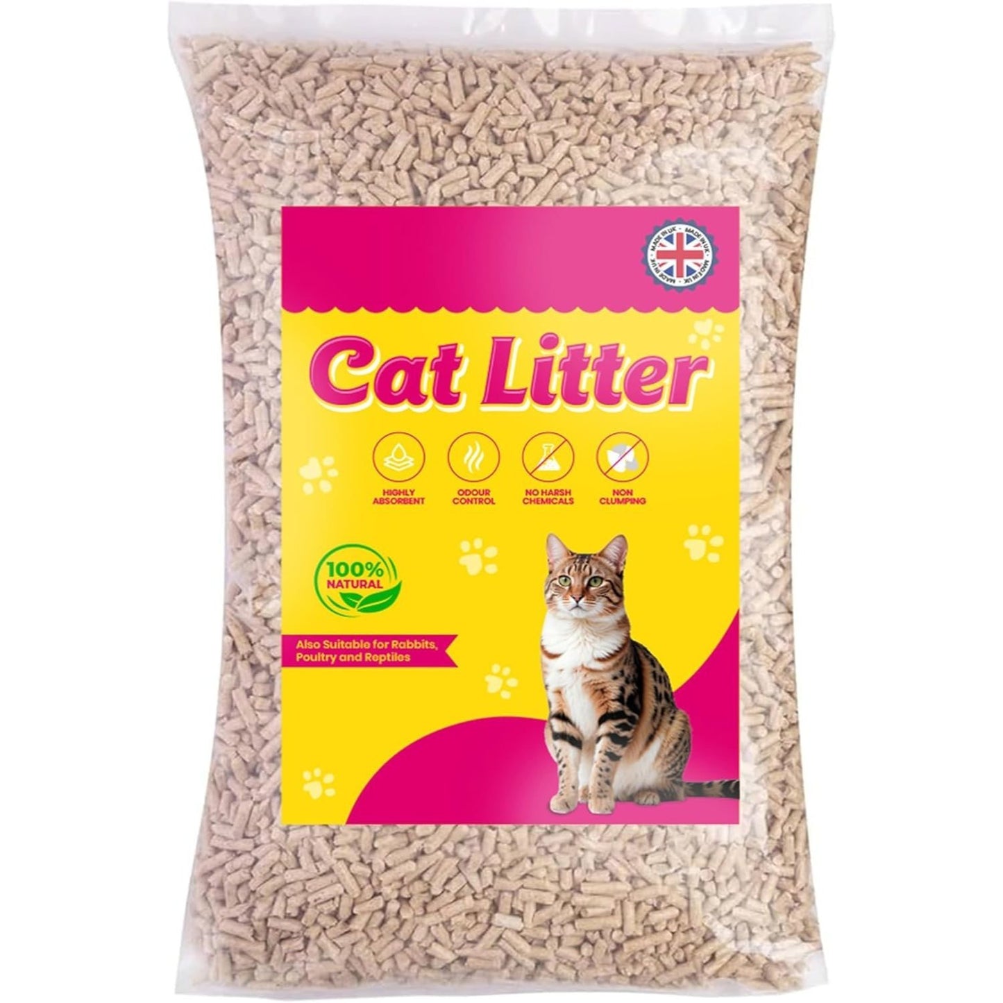 30L Premium Cat Litter Clean & Easy To Use Ultra Absorbent Wooden Pellets, Odor Control, Natural Scent, Soft Bedding Pets Hygiene Cleaning Accessories