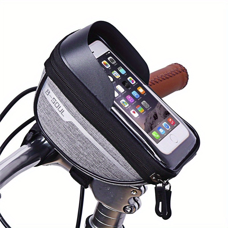 Black and Red Color Bicycle Bag 1L, Top Tube Frame Bag, Handlebar, Mountain Bike, Touchscreen Cycling Bag, Phone Mount, Bicycle Accessories