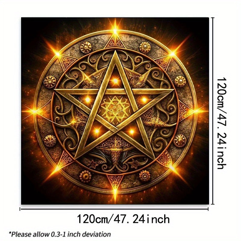 120 x 120cm Adults Mystic Five-Pointed Tarot Tablecloth/Altar Cloth Suitable for Divination, Tarot Readings, Magic & Party Decor - Occult Decorative Covering with Pattern, Fabric for Tarot Games & Events