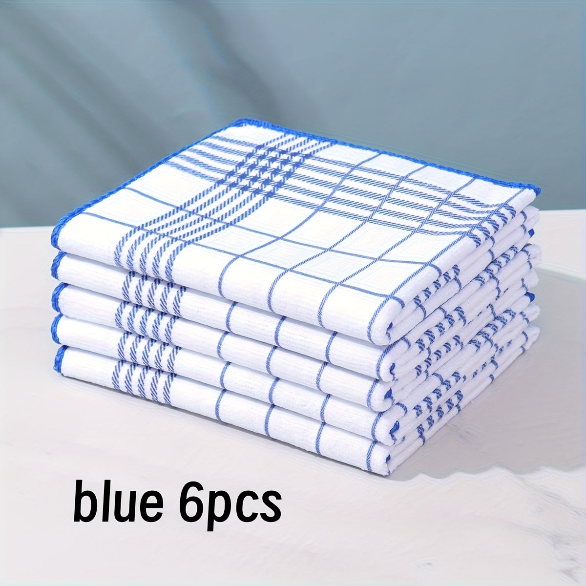 NEW 6pcs Large 40x60cm Absorbent & Fluff-Free Dish Cloths | Quick-Dry, Soft & Durable Kitchen Towels for Daily Cleaning, Coffee Machines, Bar Countertops - 4 Colors (Black, Blue, Green, Red, Mixed) - Ideal for Home & Restaura