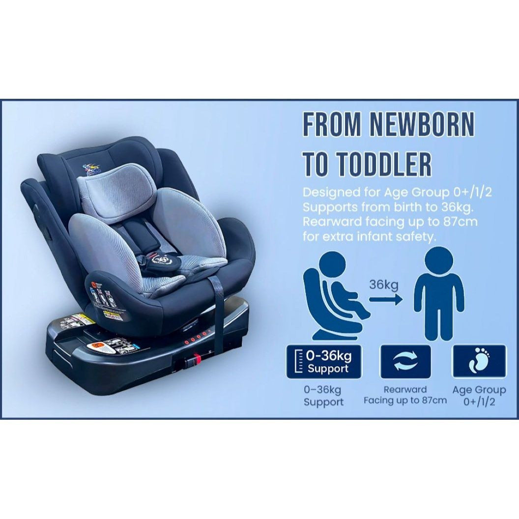 Multi Recliner Swivel ISOFIX R129 360 Rotating Car Vehicle Padded Seat Booster for Stage 0123 Babies Safety Travel Accessories Safety Supplies