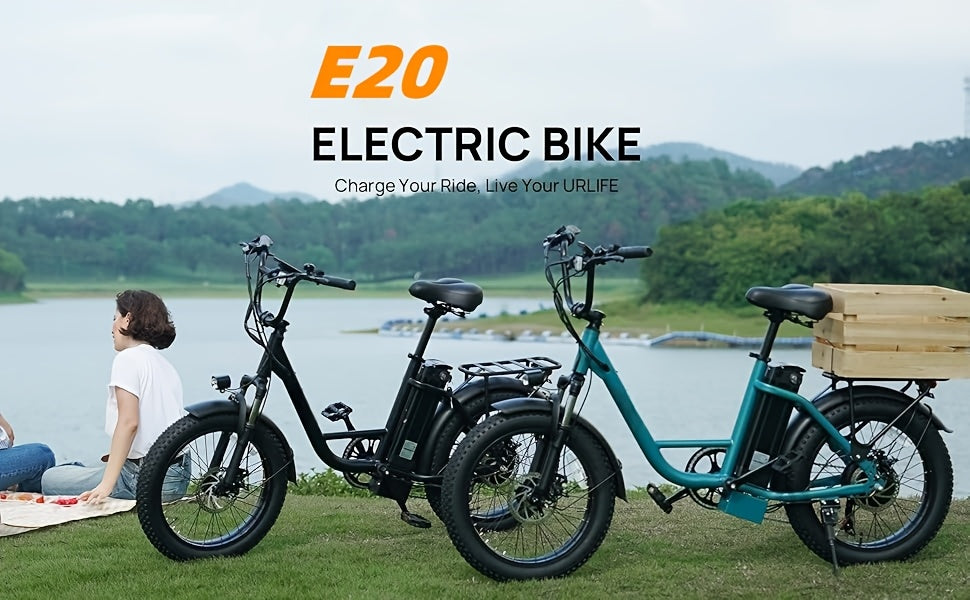 E20 Pro All-Season Electric Bike - 50.8cm Tires for Snow/Sand/Urban | 48V 13Ah Extended Range Battery | 250W High-Efficiency Motor | Colorful LCD Display | Adventure-Ready Design | High-strength Frame