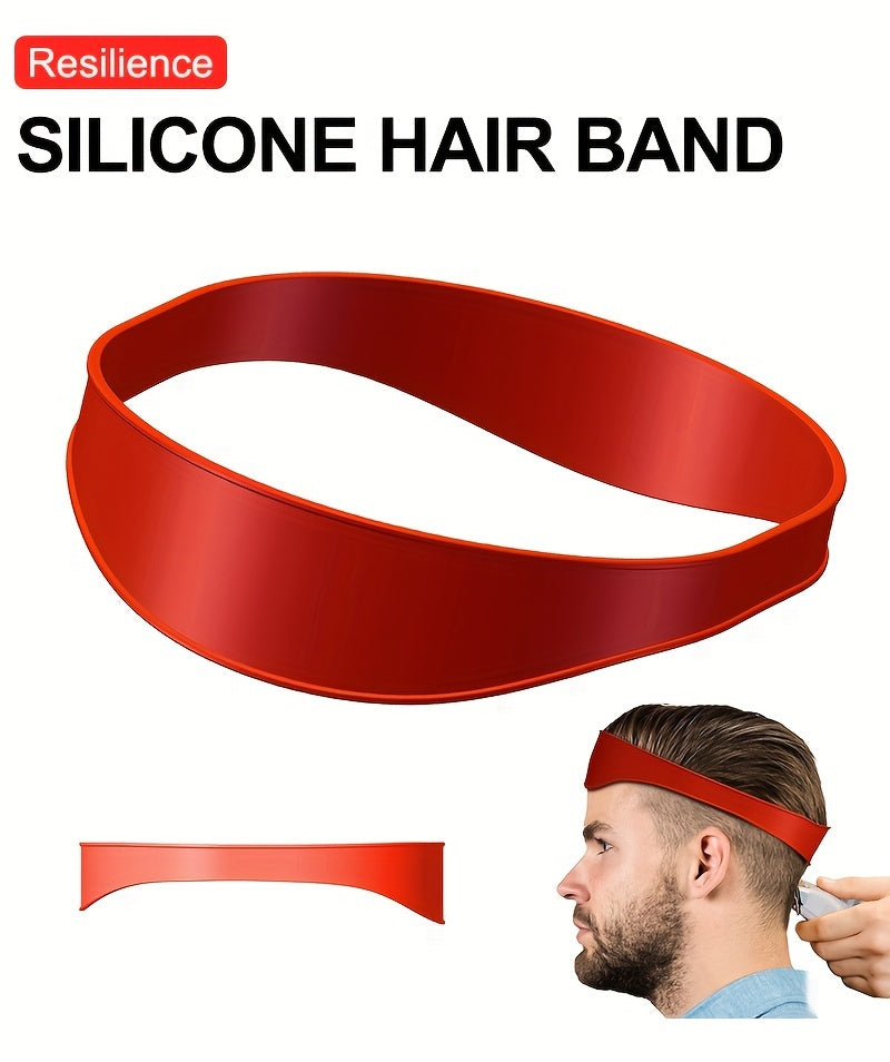 3 Colors Men's Silicone Haircut Band - Flexible, Curved Hair Trimming Guide for DIY Home & Travel Use, Soft Grip Hair Styling Tool Hair Care Accessories