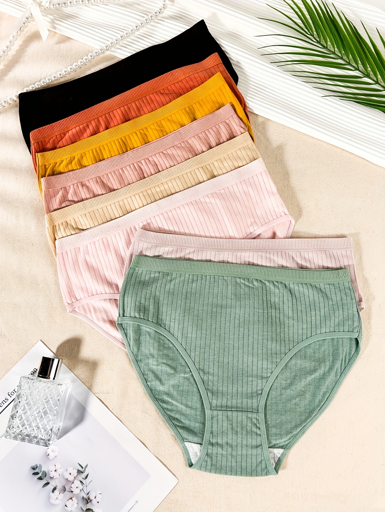 8 PCS Set UK 16-24 Plus Size Women's Briefs | Easy Comfortable Breathable Solid Color Triangle Briefs with Slight Stretch Fabric
