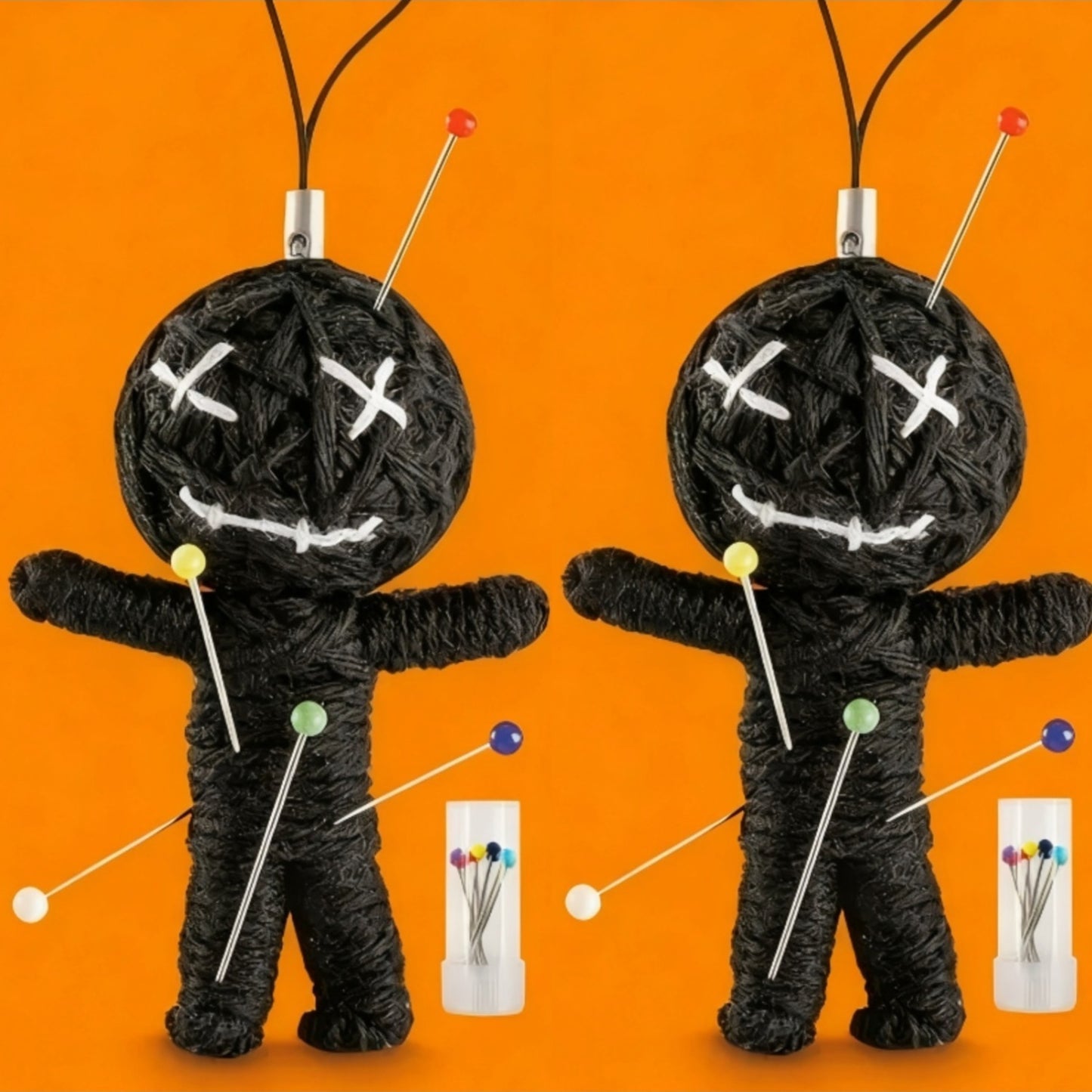 2 Sets of Knitted Voodoo Woven Ornaments Occult Party | Each Set Includes 5 Needles - Black Humor Style, Suitable for Parties or Joke Occasions, Boho Fabric Style