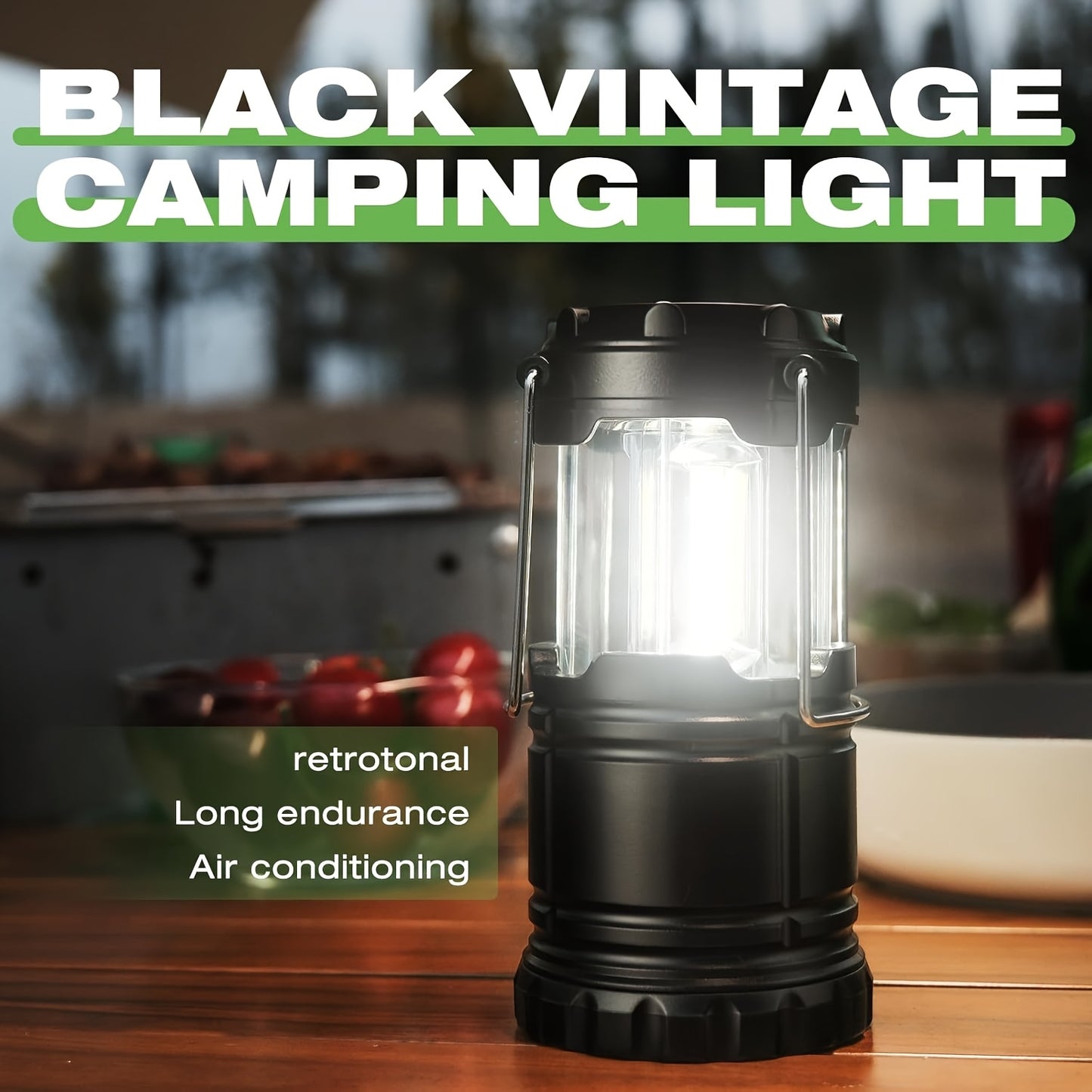 4 PCS Set Super Bright Led Camping Lanterns | Portable, Collapsible Emergency Flashlights, ABS Material With Matte Metal End, Ideal For Camping, Outdoor Activities, And Home Use, Non-Water Resistant, Button Switch, Without Ba