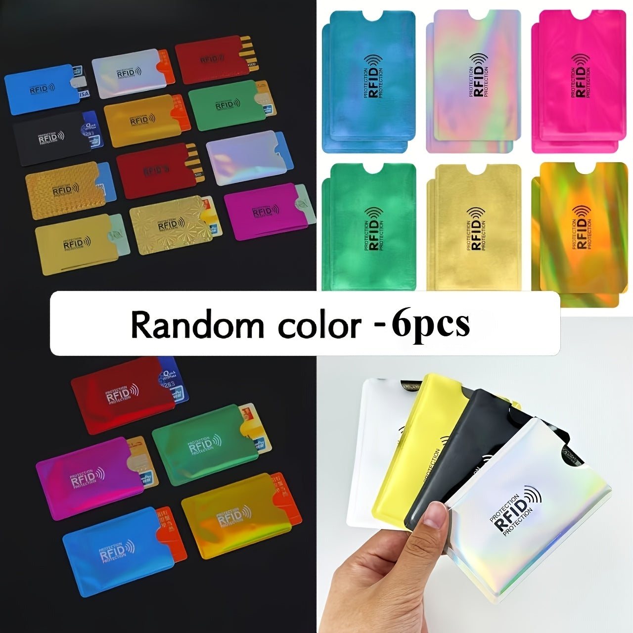NEW 6 PCS Set RFID Shielding Card Holders, Theft-Resistant Sleeves for ID And Credit Cards Personal Security Accessories Protection Safety Tool Sets