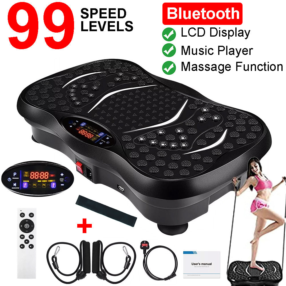 Home Gym Full Set Power Vibration Plate Exercise Machine – 99 Levels & 10 Modes, Bluetooth, Remote Control Home Fitness & Weight Loss Equipment | Full-Body Workout, Fat Burning & Muscle Toning