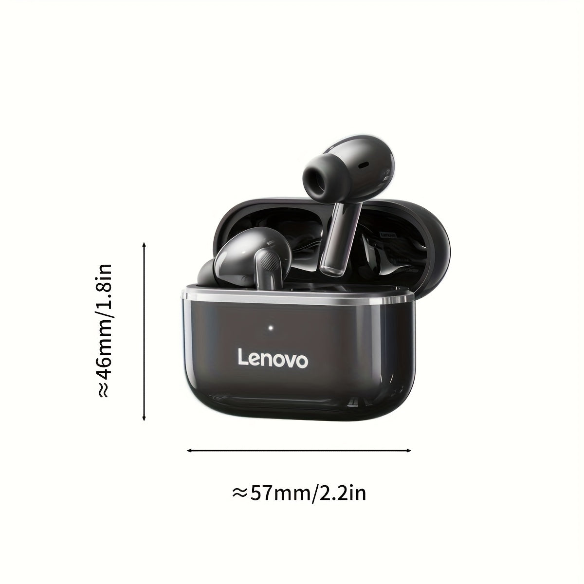 Original Lenovo TWS Wireless Earphones with Advanced Bluetooth 5.4 Chip for Stable Connection& Low Latency Audio. Featuring an Ergonomic In-Ear Design for Secure and Comfortable All-Day Wear, Plus a Large Capacity Charging Ca