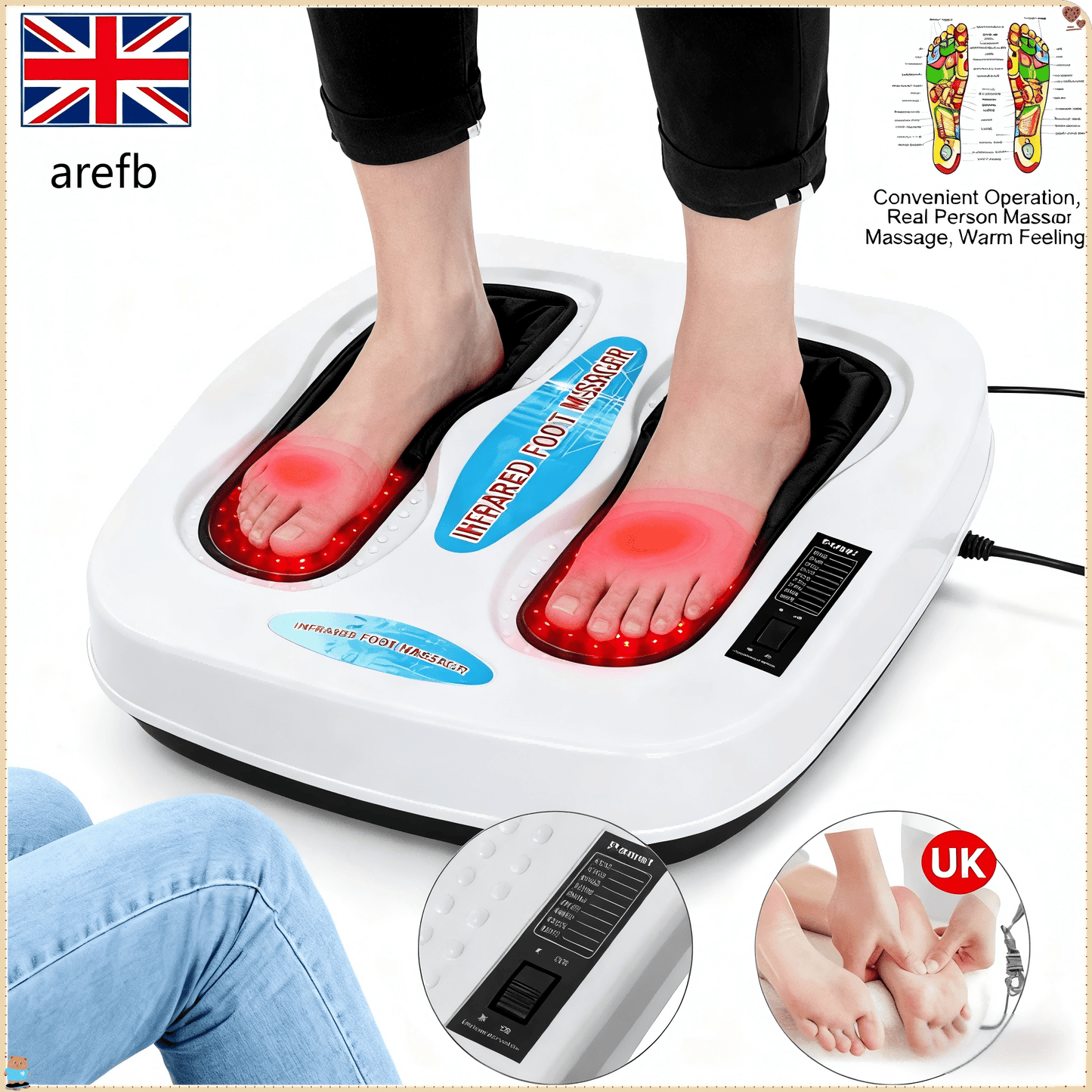 NEW!! Foot Leg Vibration Blood Circulation Enhancer Foot Massager with Heating 9 Modes Health Care Accessories Massage Devices