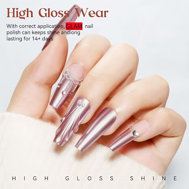 CLAM Premium Rose Golden Nail Polish - Quick-drying Natural Nail Art with Long-lasting Shine, Nail Strengthener for All Hands and Feet, Salon-quality Nail Design, Enhances Nail Toughness, Nail Art Supplies, Nail Technician Ac