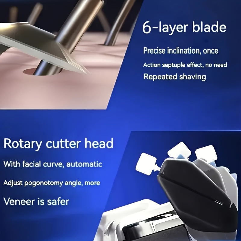 Extra Capacity 2 Handle Set, Includes 36 Replacement Blades, Six-Layer Stainless Steel Men's Razor, Anti-Scratch Hair Removal Shaving Kit Male Grooming Accessories Hair Care Supplies