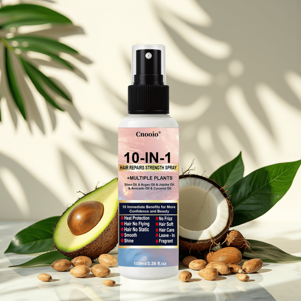 A Multi-Purpose Hair Care Spray Designed for Dry And Damaged Hair, Providing Heat Protection, Shine, And a Pleasant Fragrance While Eliminating Frizz And Softening Hair with The Help of Argan And Jojoba Oils, All in Five Seco