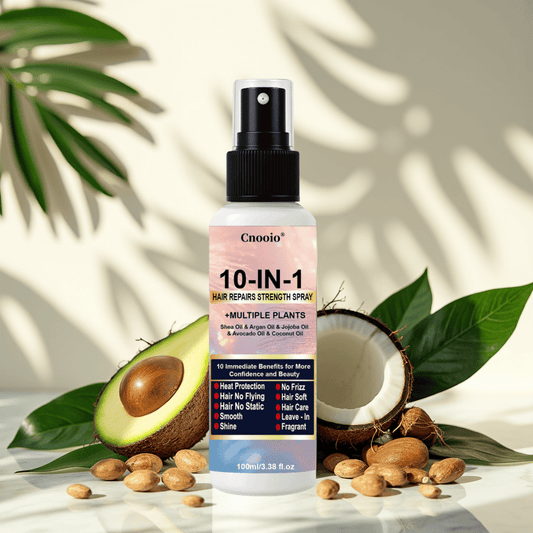 A Multi-Purpose Hair Care Spray Designed for Dry And Damaged Hair, Providing Heat Protection, Shine, And a Pleasant Fragrance While Eliminating Frizz And Softening Hair with The Help of Argan And Jojoba Oils, All in Five Seco
