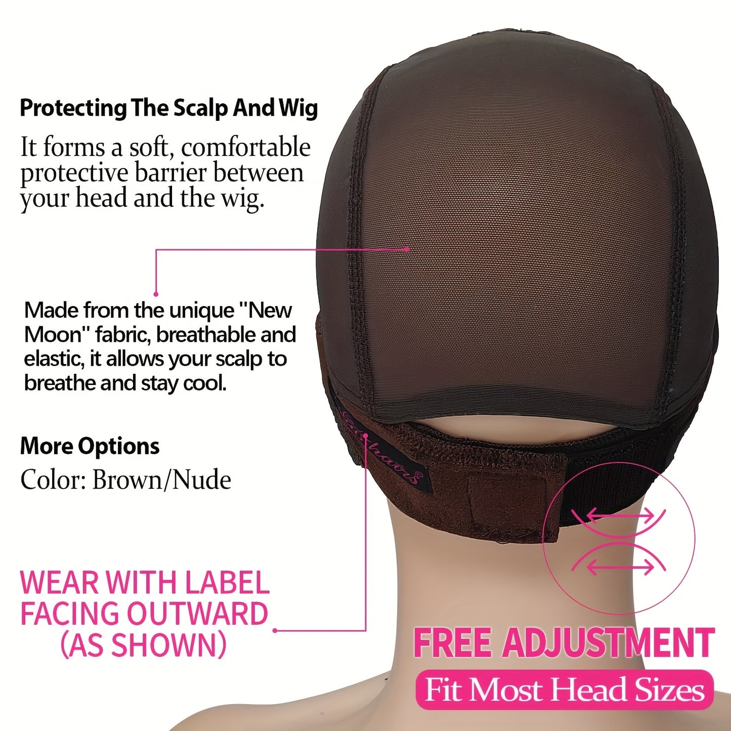 Wig Grip Cap for Women - Non-Slip, Adjustable Glueless Wig Holder with Reusable HD Lace Band, One Size Fits All, Securely Holds Front Lace Wigs in Place