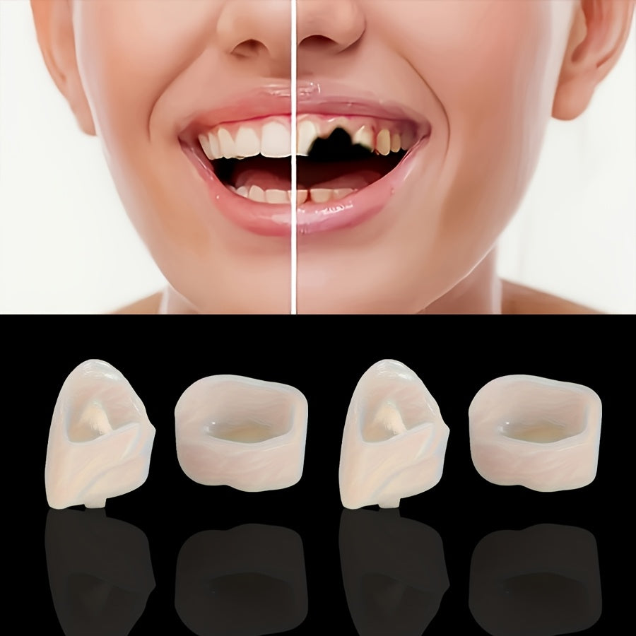 24 PCS Set Including 12 Front Teeth + 12 Back Teeth, Decorative Dentures, Reusable Upper and Lower Jaw Set, Odorless and Comfortable Oral Appliance