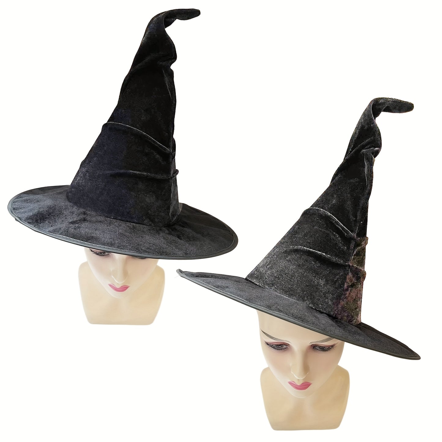 Witch Velvet Hat Halloween Party Hat Mystery Black/Purple Witch Hat Carnival Wizard Hat Hair Accessory Family Gathering Birthday Party Hat Black Wizard Costume Accessories Event & Party Supplies