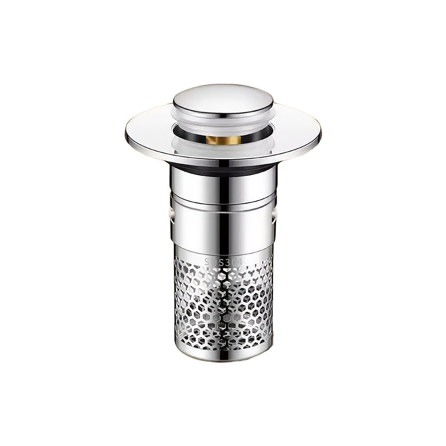 Heavy-Duty 304 Stainless Steel/Brass Bathtub & Shower Drain Compatible for Bathtub/Shower - Odor-Resistant -Rust Drain with Hair Catcher, Quick-Draining Sink Stopper, Easy Installation - Modern Cylindrical Design for home Bat