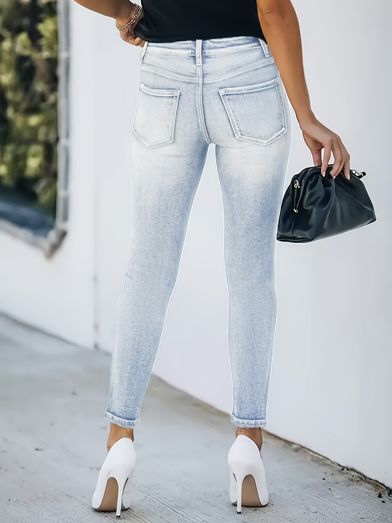 NEW UK Size Women Jeans Pants Button Closure Fashion Stretch Jeans Casual Apparel Streetwear Clothing