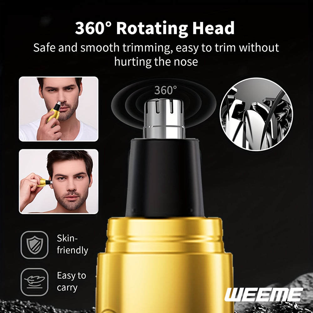 4pcs Men's Golden Electric Hairdresser Set, Household Beard Building Kit. Electric Hair Clipper + Electric Shaver + Electric Nose Hair Trimmer + Fine Trimmer. Used for Home, Car and Travel. Gifts for Fathers, Husbands, Sons,