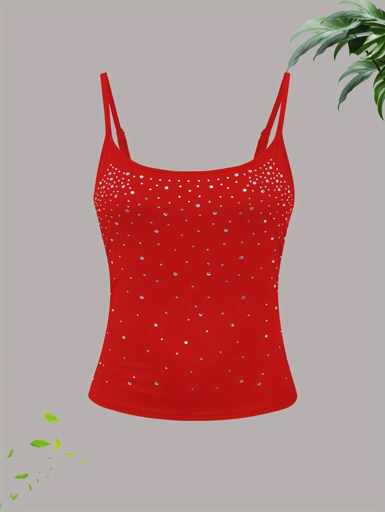 2 PCS Set Elegant Rhinestone-Embellished Strapless Tops - Adjustable Spaghetti Strap Blouses with Sparkling Collar, Semi-Sheer Short Sleeve Shirts (Black & Red) for Parties, Weddings, Prom - Machine Washable Polyester