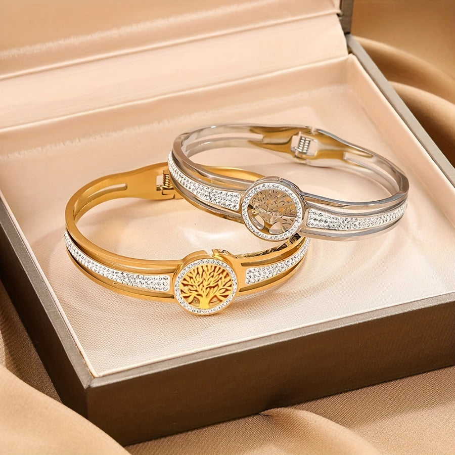 TREE OF LIFE Women and Men's Stylish  Bracelet Made of 316L Stainless Steel, Perfect As a Holiday Gift Wealth Prosperity Health Fortune Jewelry Accessories