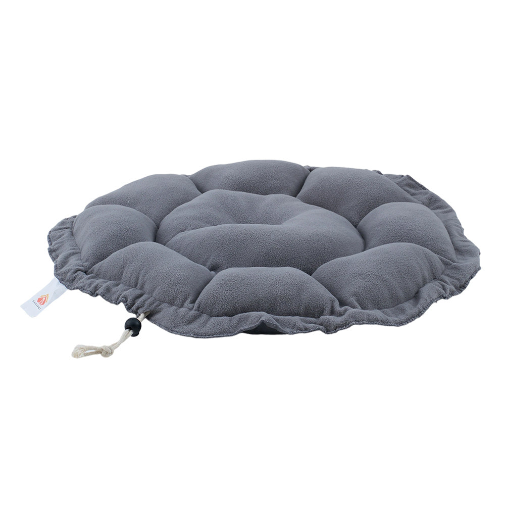 Retractable Round Pet Bed Deployment 45x45x3cm/Storage 28x28x14cm, Designed for Cats and Dogs Under 8kg, Drawstring Controls Usage Range