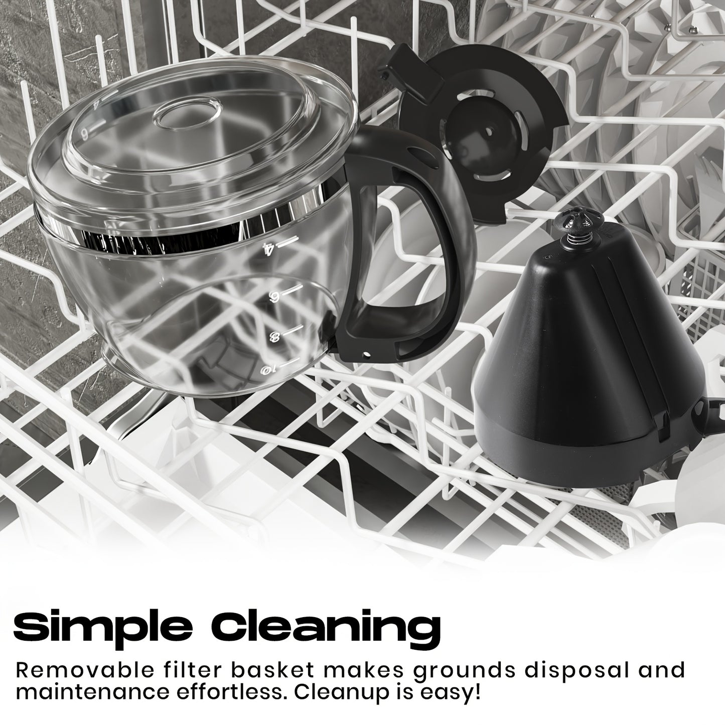 NEW UK Plug  Drip Coffee Maker With LCD Display Delay Brew And Strength Control 900W Precise Temp Auto Shut Off Dishwasher Safe Glass Jug 1.5L