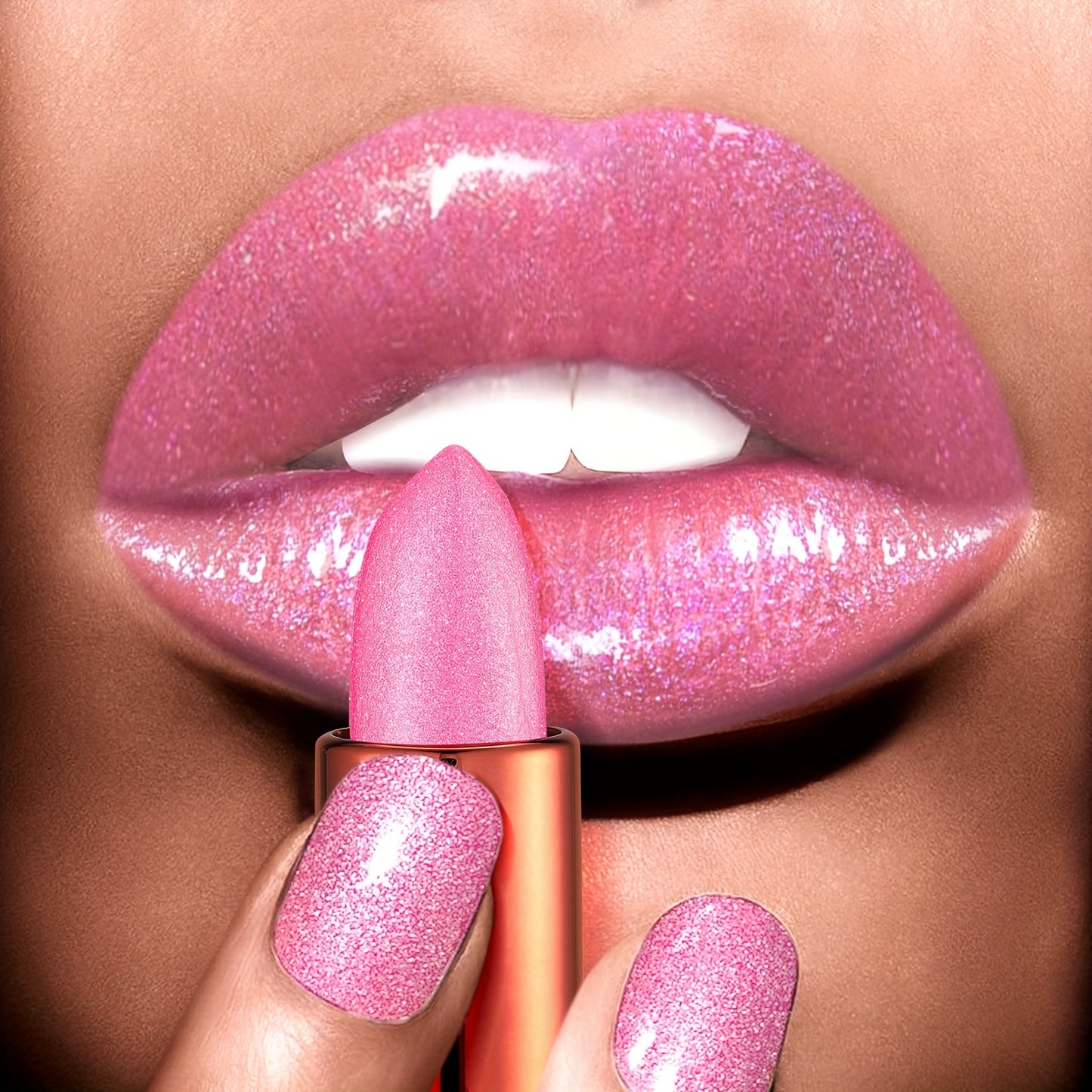 8 Colors Luxury Rose Smoke Powder, Bright Starry Sky, Glossy Velvet Texture, Durable, Make Your Lips Shiny, Waterproof, Anti-fouling. Gifts for Women. Ladies Cosmetic Accessories