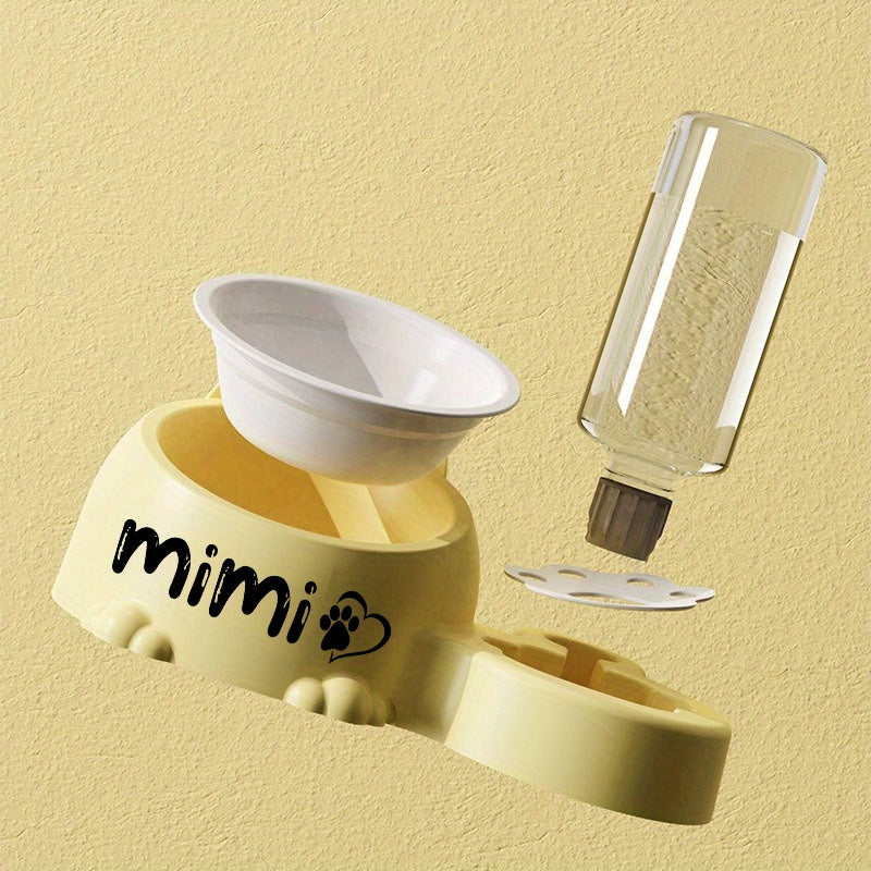 Automatic Smart Pet Feeder and Water Dispenser with Custom Name/Meal Times - Gravity-Fed System, Spill-Proof Design, Easy-Clean Durable Plastic Construction - for Cats, Small Dogs - Auto Food & Water Dispenser with Timer, Ide